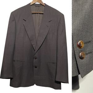 Canali Milano for Bernini Blazer Mens 44-46 Brown Wool Italy Sport Coat Textured